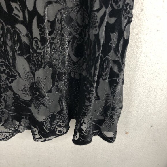 Vintage Lily Dress Womens Large Black Velvet Burnout Whimsigoth Halter Fairy - Picture 11 of 16